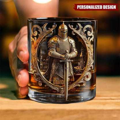 Knight of God Whisky Personalized Glasses