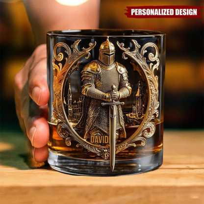 Knight of God Whisky Personalized Glasses