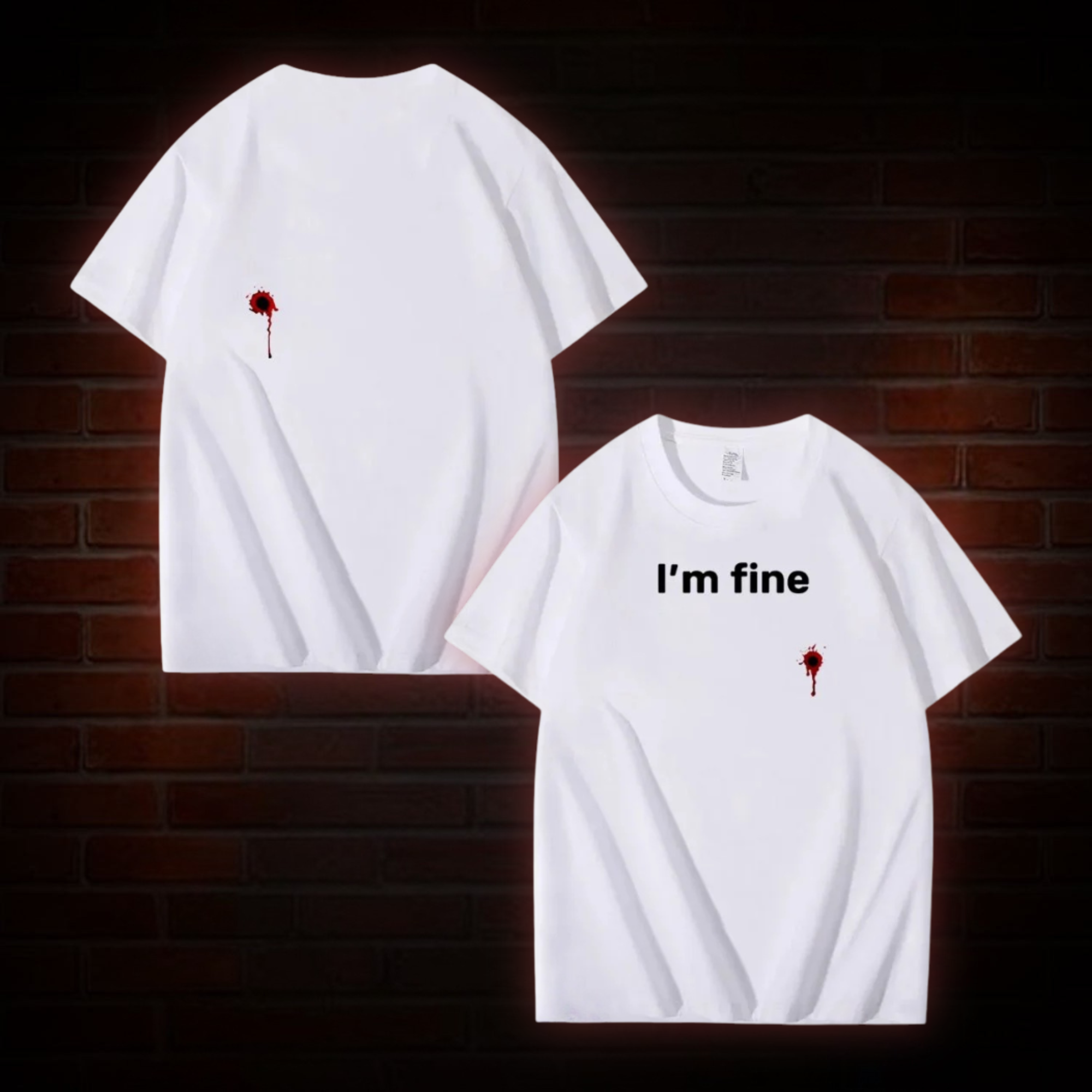 I'm Fine Pattern100% Cotton T-Shirt