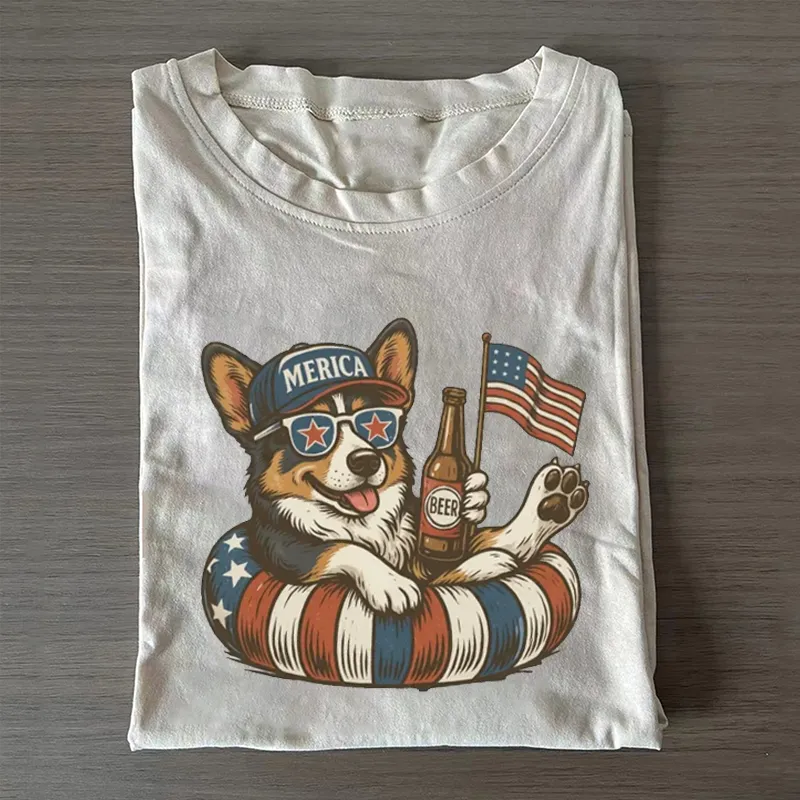 Funny 4th of July Corgi T-shirt