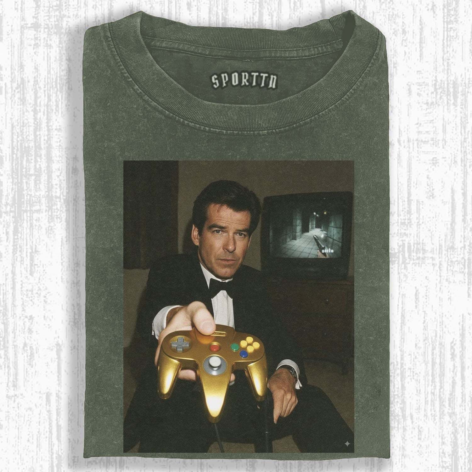 GOLD N64 JAMES BOND 'YOUR TURN' FUNNY T-SHIRT V2-LASPORTN