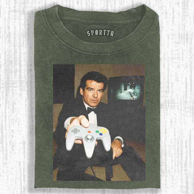 N64 JAMES BOND 'YOUR TURN' FUNNY T-SHIRT-LASPORTN