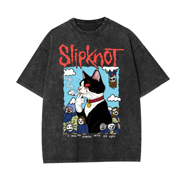 Slipknot Funny Smoking Cat T-shirt