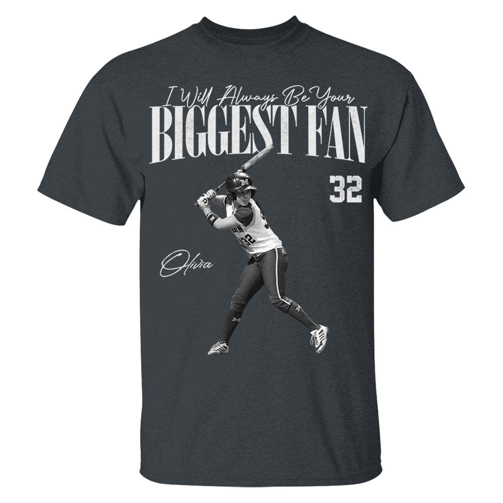 I'll Always Be Your Biggest Fan - Washed Tee Retro Bootleg Shirt For Softball Players T1807