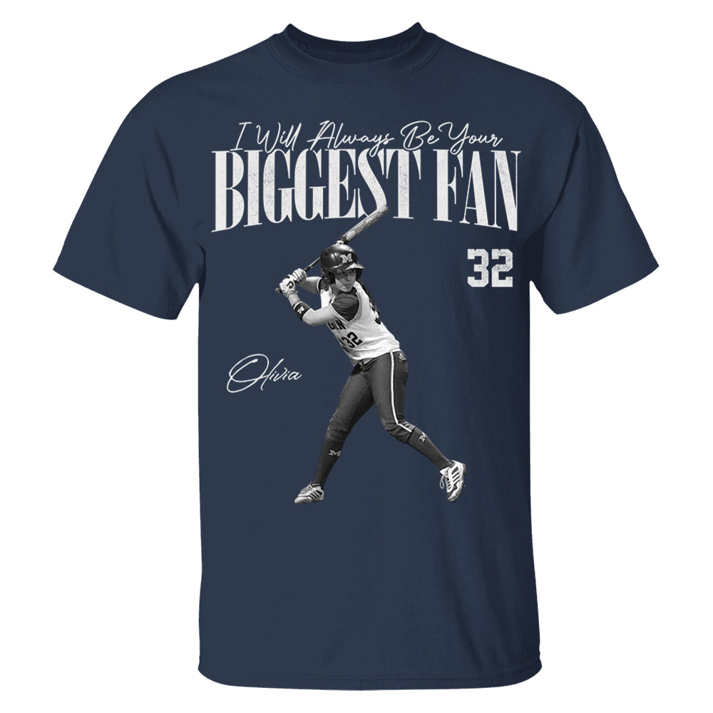 I'll Always Be Your Biggest Fan - Washed Tee Retro Bootleg Shirt For Softball Players T1807