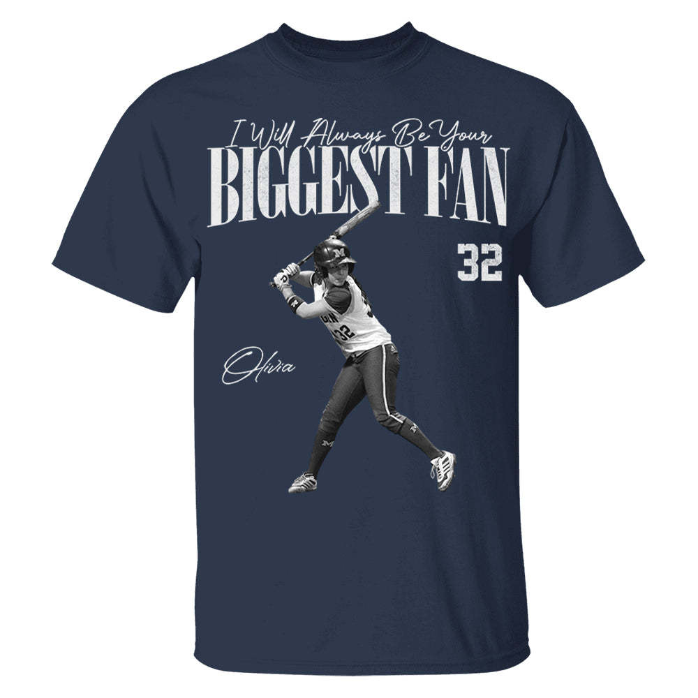 I'll Always Be Your Biggest Fan - Washed Tee Retro Bootleg Shirt For Softball Players T1807