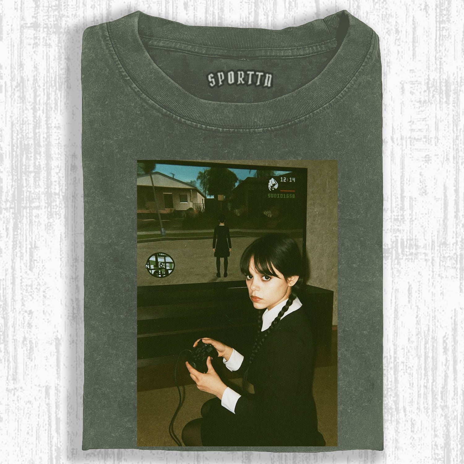 WEDNESDAY S2 GAME - THEMED VINTAGE T-SHIRT-LASPORTN