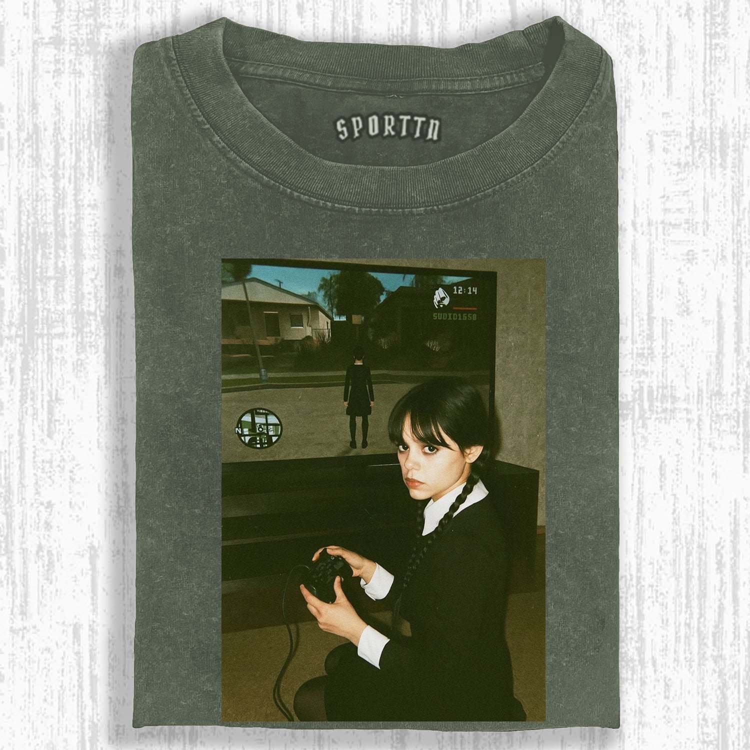 WEDNESDAY S2 GAME - THEMED VINTAGE T-SHIRT-LASPORTN