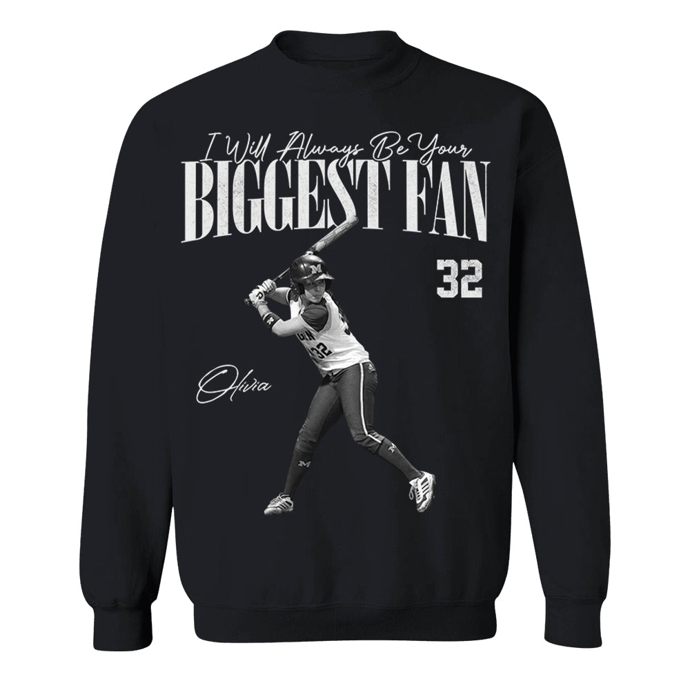 I'll Always Be Your Biggest Fan - Washed Tee Retro Bootleg Shirt For Softball Players T1807