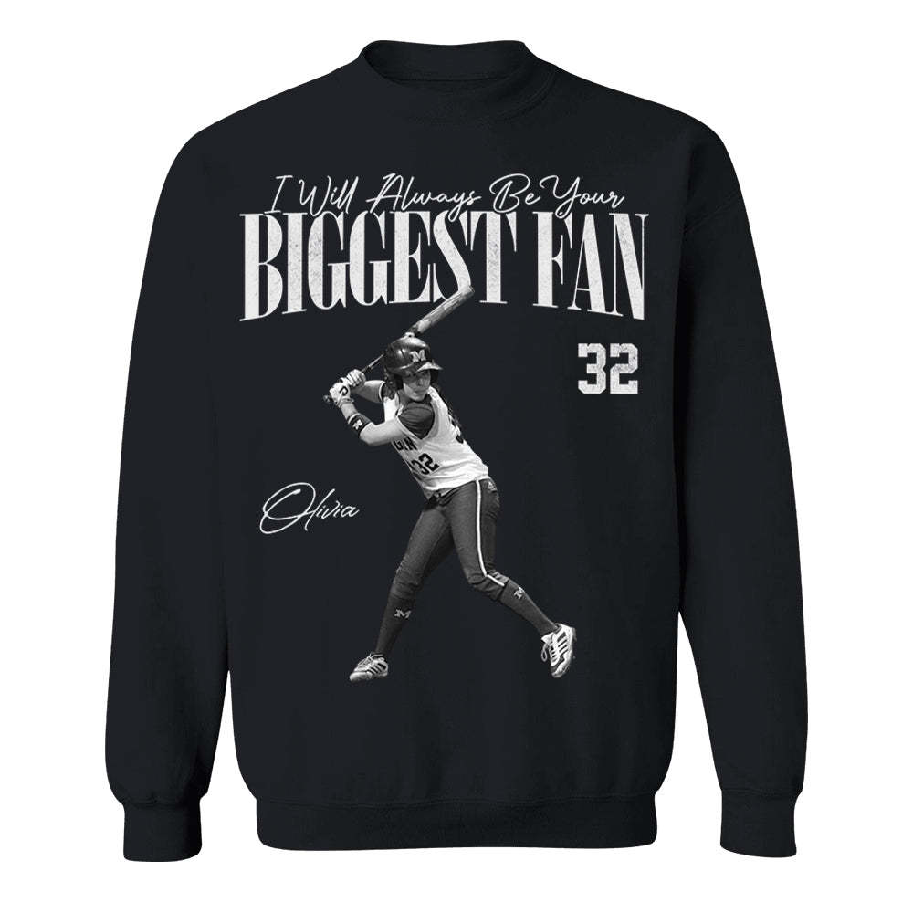 I'll Always Be Your Biggest Fan - Washed Tee Retro Bootleg Shirt For Softball Players T1807