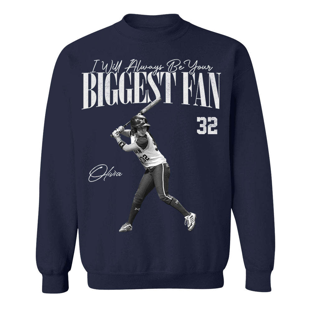 I'll Always Be Your Biggest Fan - Washed Tee Retro Bootleg Shirt For Softball Players T1807