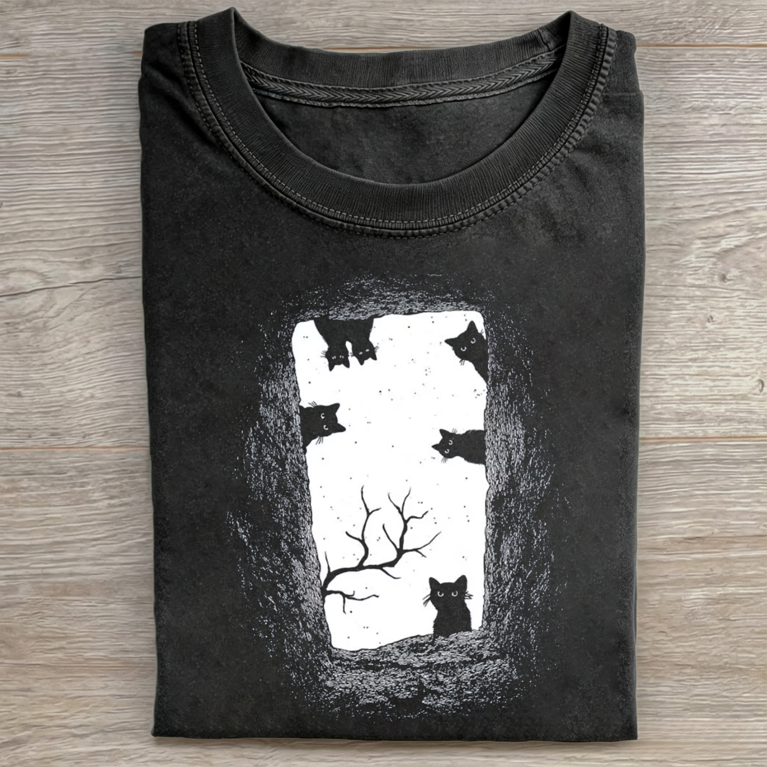 Black Cat Grave T-shirt