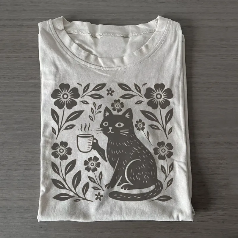 Boho Cat Coffee Lover T-shirt
