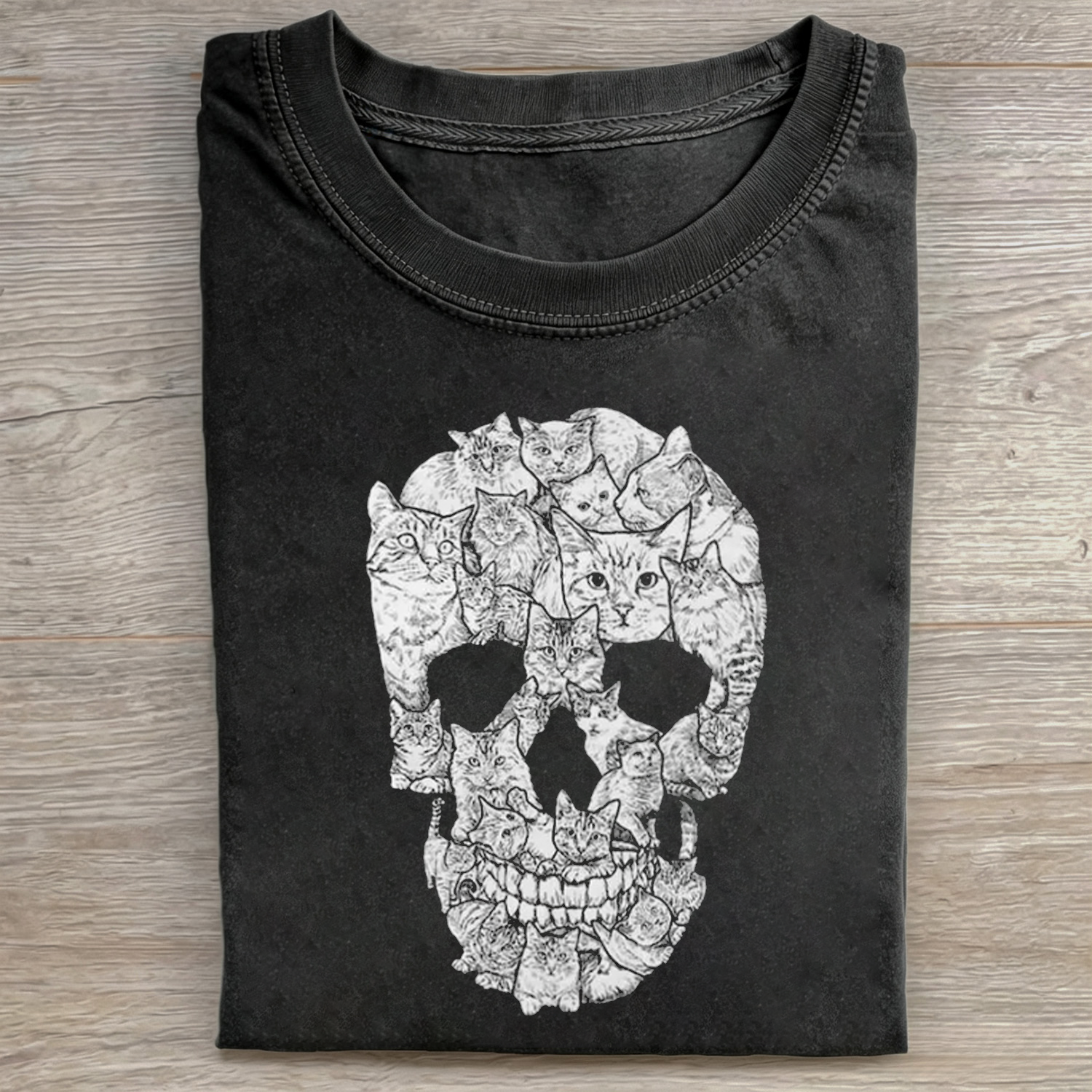 Cats Skull Graphic T-Shirt