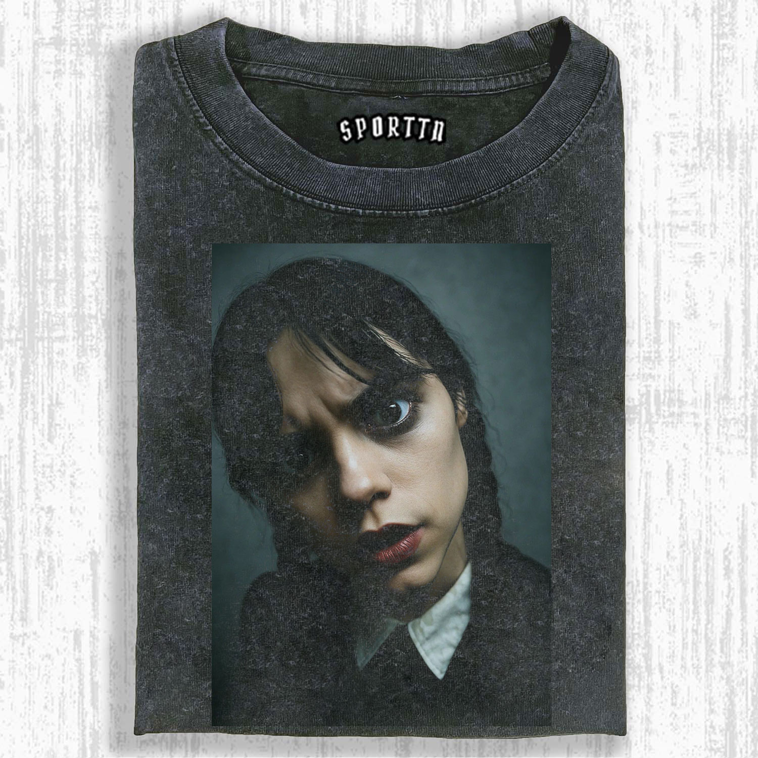 WEDNESDAY S2 ADDAMS THEMED T-SHIRT-LASPORTN