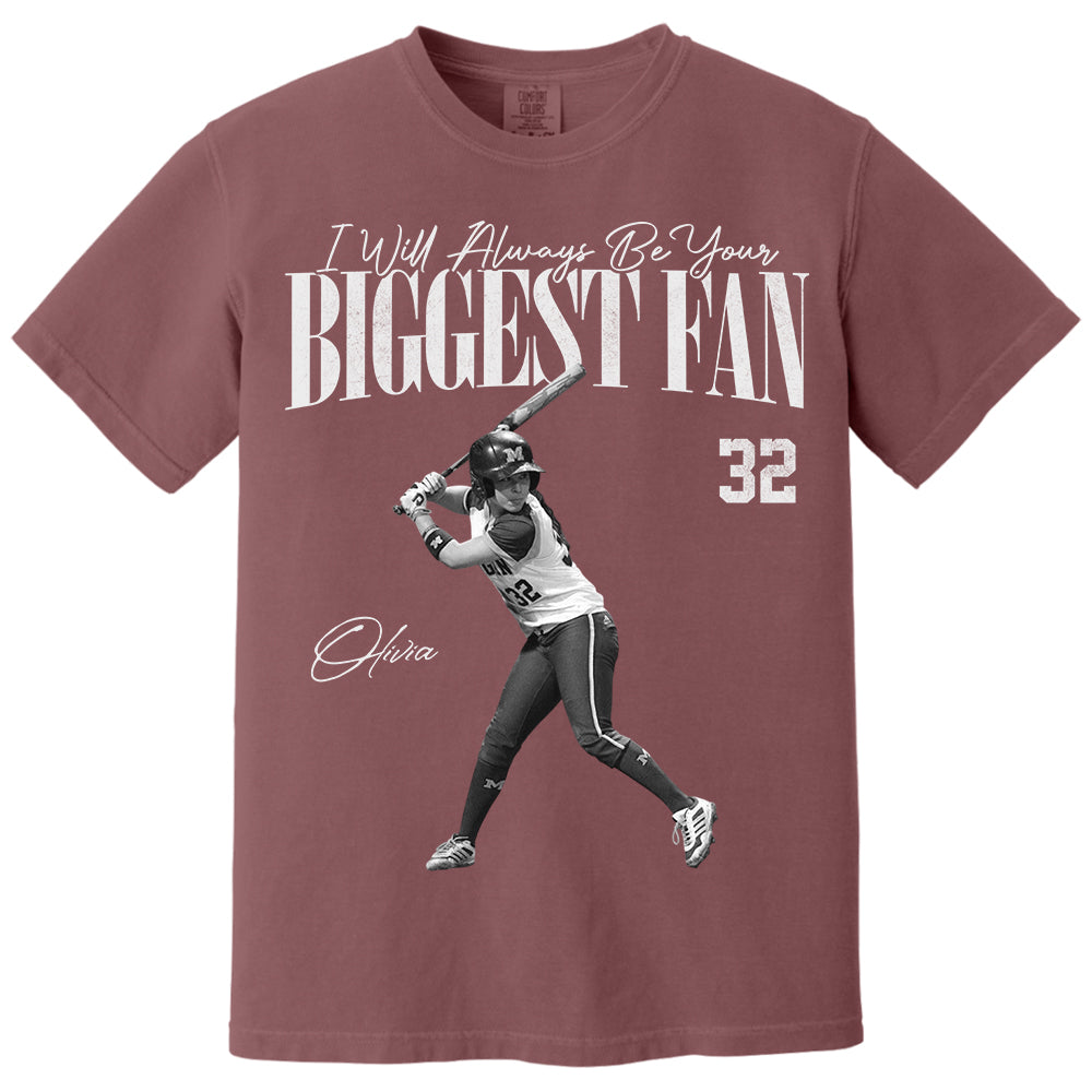 I'll Always Be Your Biggest Fan - Washed Tee Retro Bootleg Shirt For Softball Players T1807