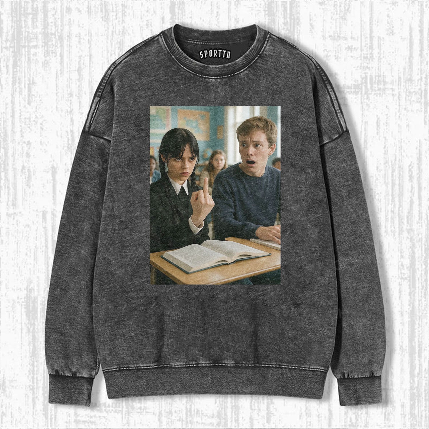 "WEDNESDAY S2 ADDAMS" THEMED V7 T-SHIRT-LASPORTN