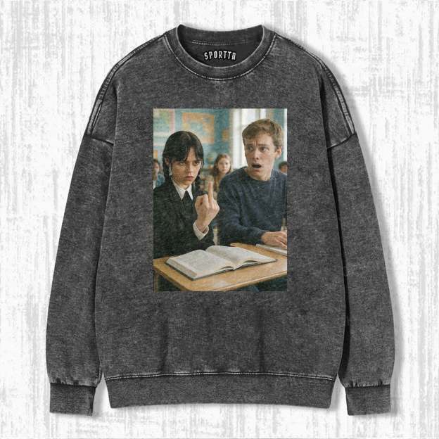 "WEDNESDAY S2 ADDAMS" THEMED V7 T-SHIRT-LASPORTN