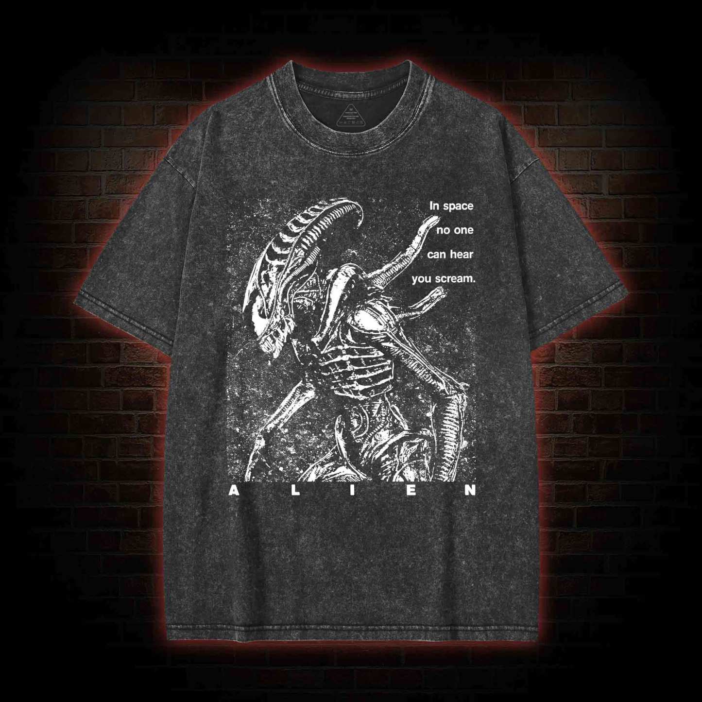 NO ONE CAN HEAR YOU SCREAM WASHED T-SHIRT-LASPORTN