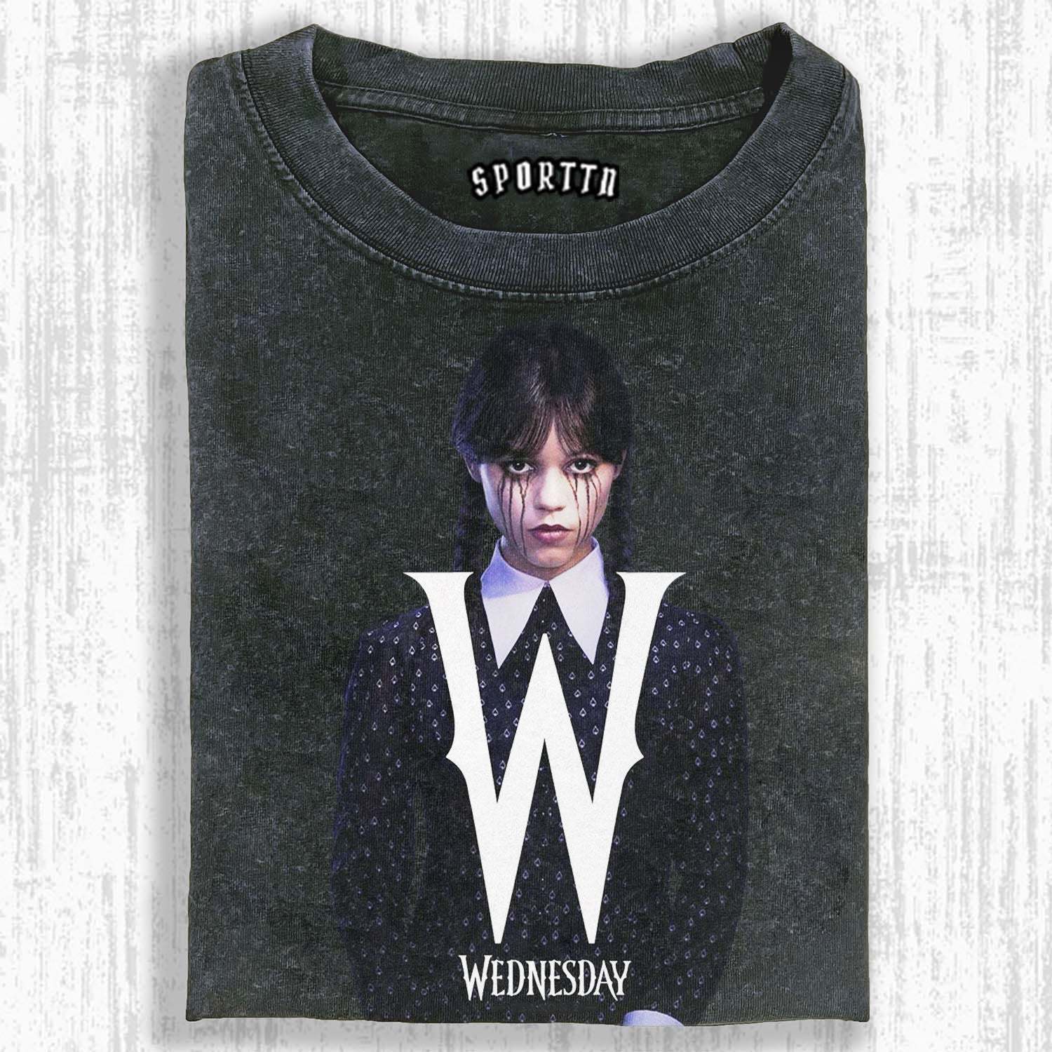"WEDNESDAY S2 ADDAMS" THEMED V1 T-SHIRT-LASPORTN