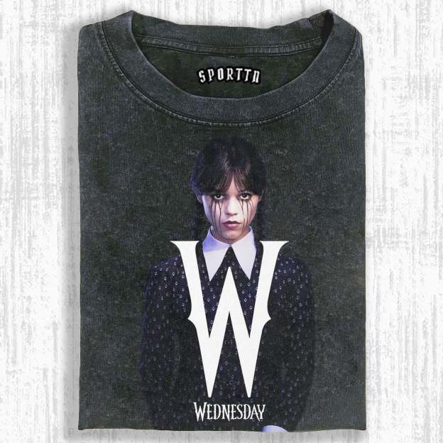"WEDNESDAY S2 ADDAMS" THEMED V1 T-SHIRT-LASPORTN