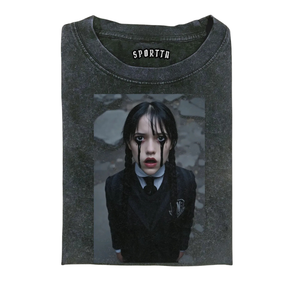 WEDNESDAY S2 ADDAMS THEMED T - SHIRT
