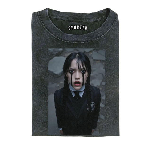 WEDNESDAY S2 ADDAMS THEMED T - SHIRT