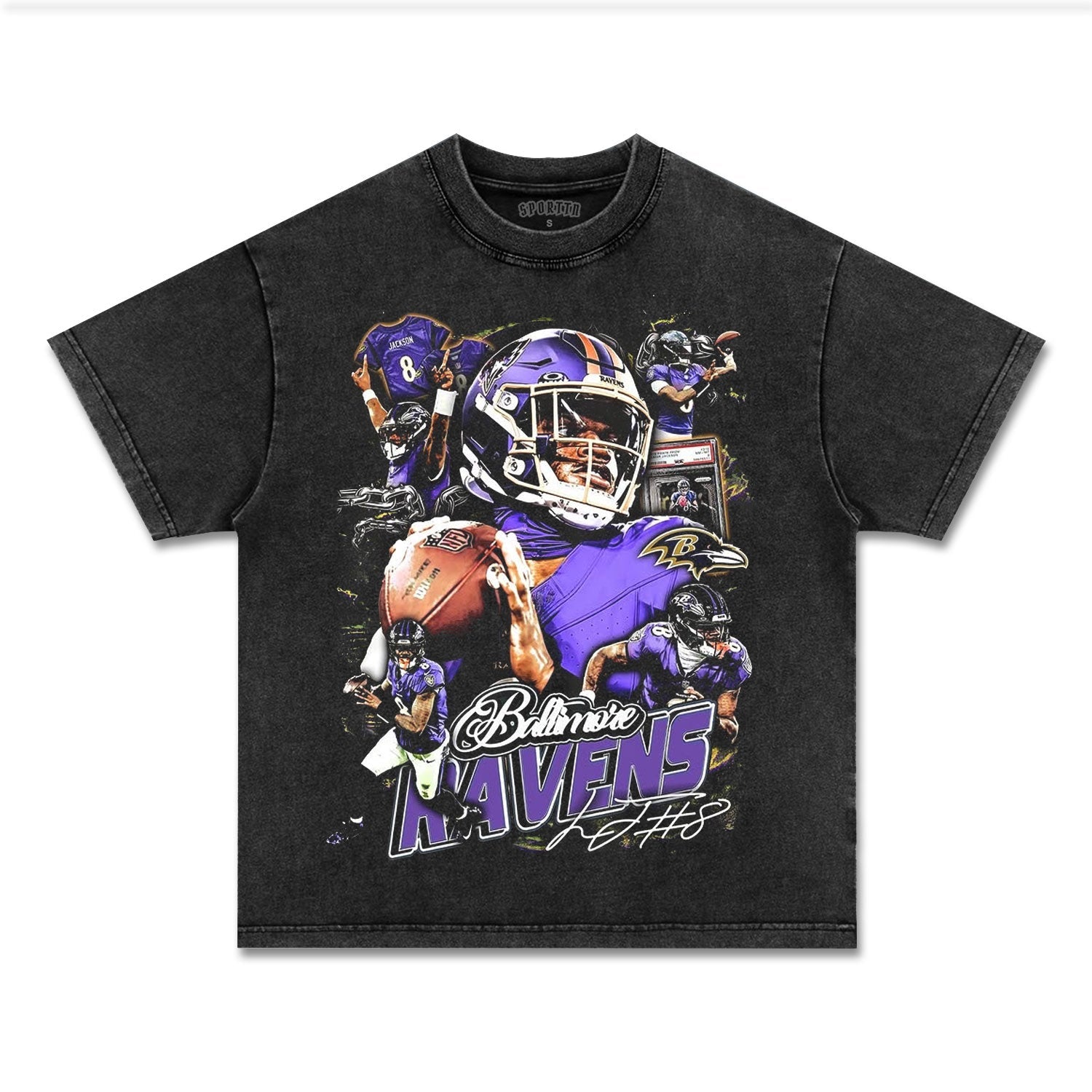 LAMAR JACKSON - BALTIMORE RAVENS THEMED COMMEMORATIVE T-SHIRT-LASPORTN
