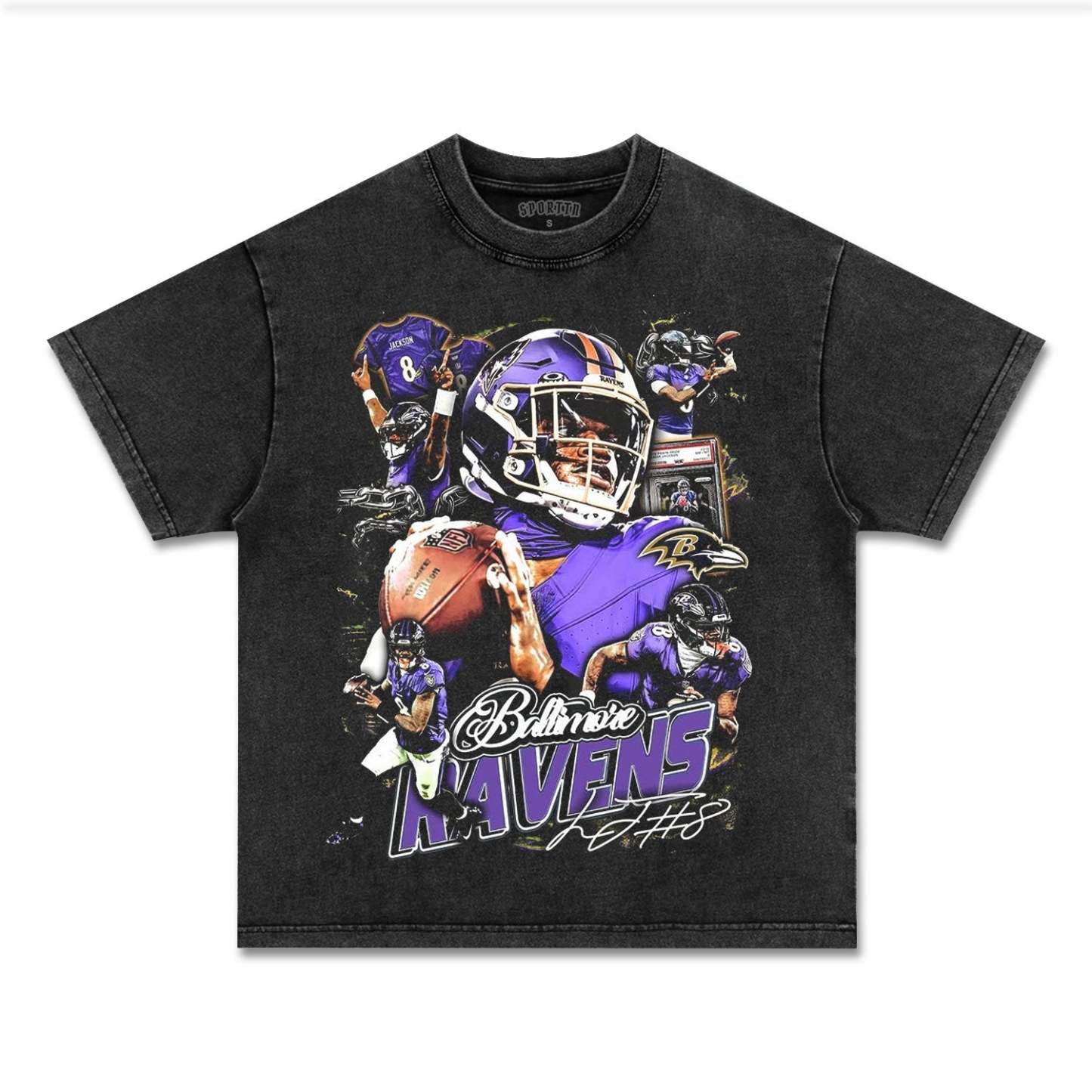 LAMAR JACKSON - BALTIMORE RAVENS THEMED COMMEMORATIVE T-SHIRT-LASPORTN