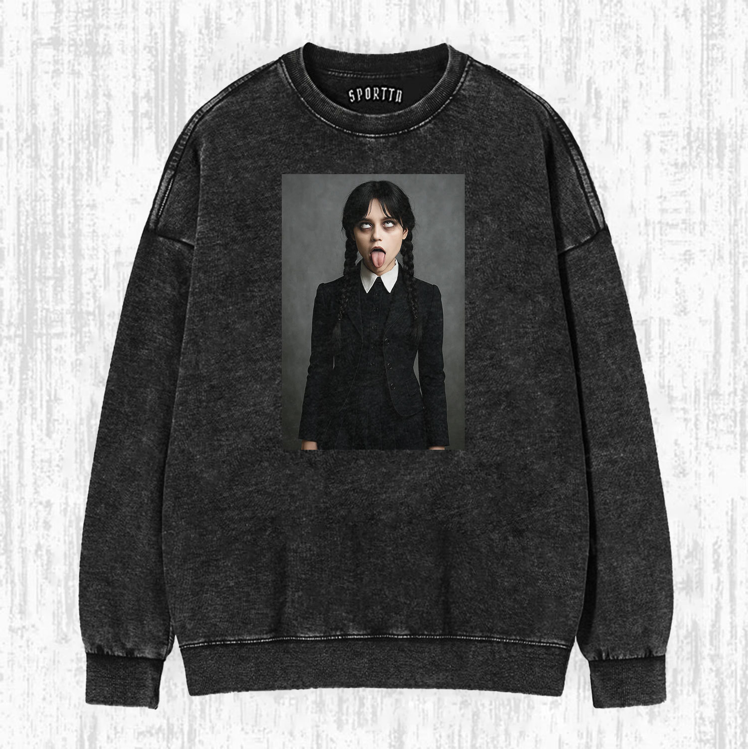 WEDNESDAY S2 ADDAMS THEMED T-SHIRT-LASPORTN