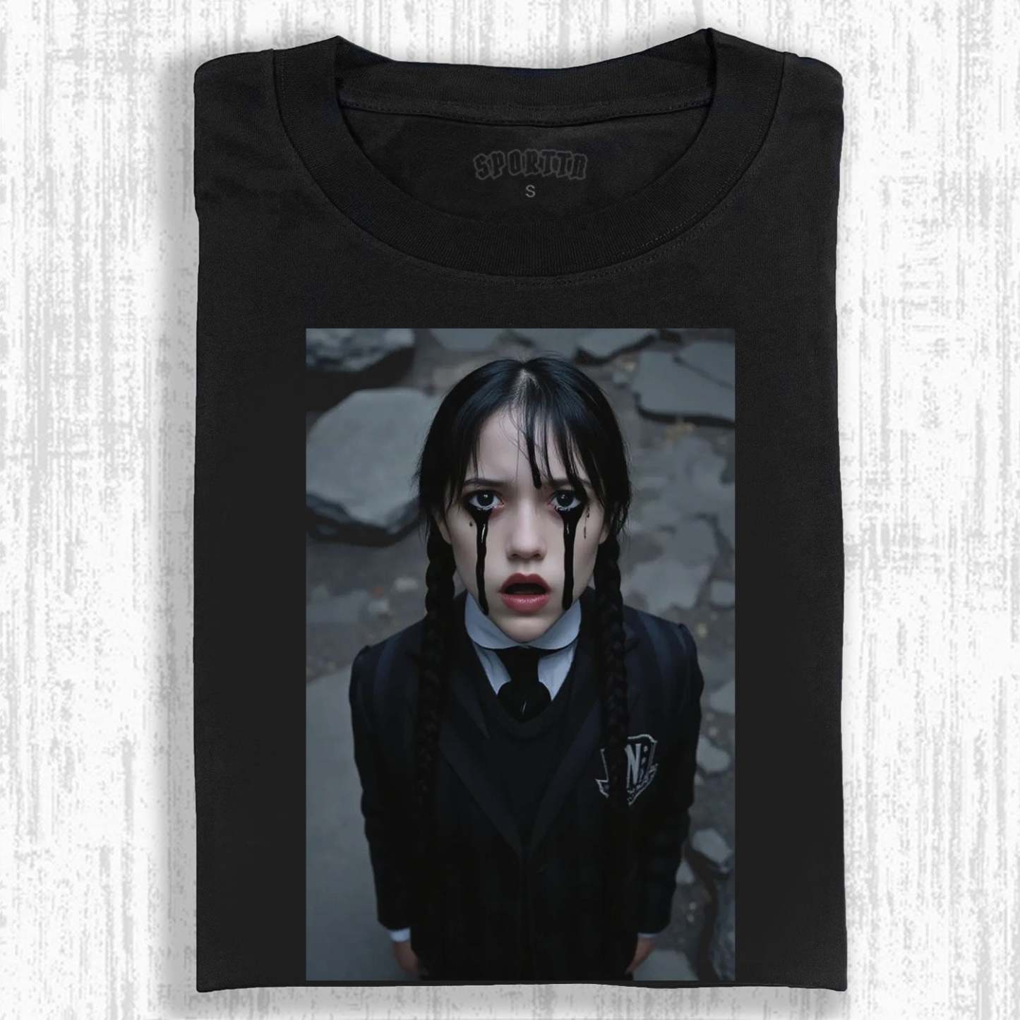 WEDNESDAY S2 ADDAMS THEMED T - SHIRT-LASPORTN