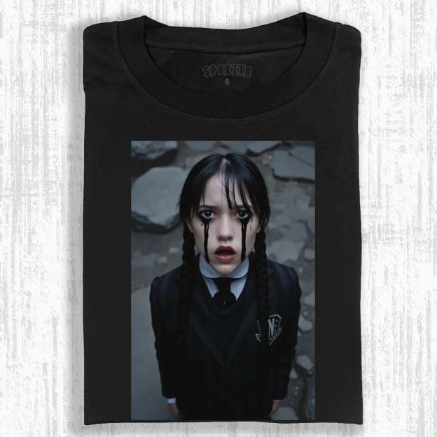 WEDNESDAY S2 ADDAMS THEMED T - SHIRT-LASPORTN