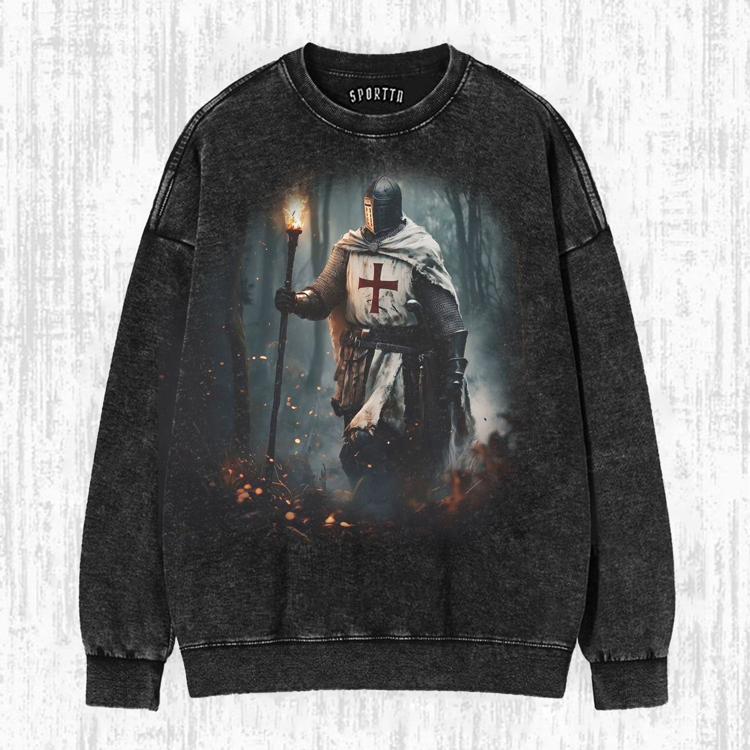 KNIGHTS TEMPLAR - THEMED RETRO T-SHIRT-LASPORTN