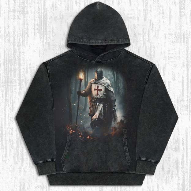 KNIGHTS TEMPLAR - THEMED RETRO T-SHIRT-LASPORTN