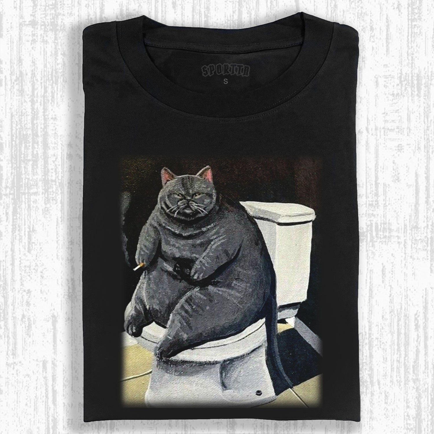 CAT'S LIFE ON THE TOILET T-SHIRT-LASPORTN