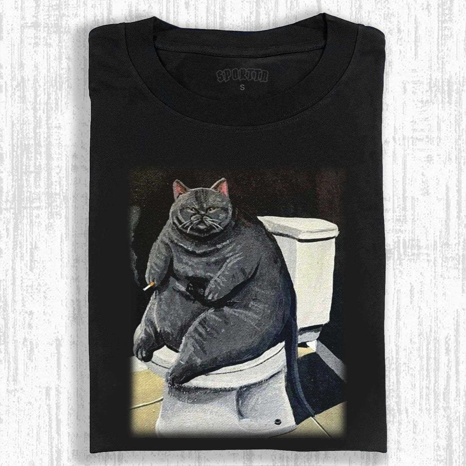 CAT'S LIFE ON THE TOILET T-SHIRT-LASPORTN
