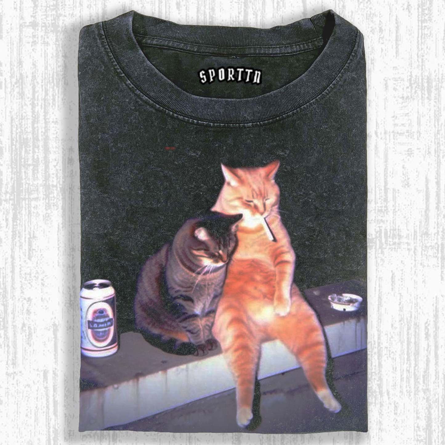 RELAXING TIME BETWEEN CAT FRIENDS TEE-LASPORTN