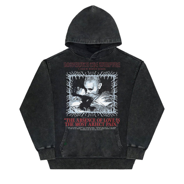 Dark & Artistic! Nosferatu Classic Vampire Quote Vintage Washed T-Shirt-LASPORTN