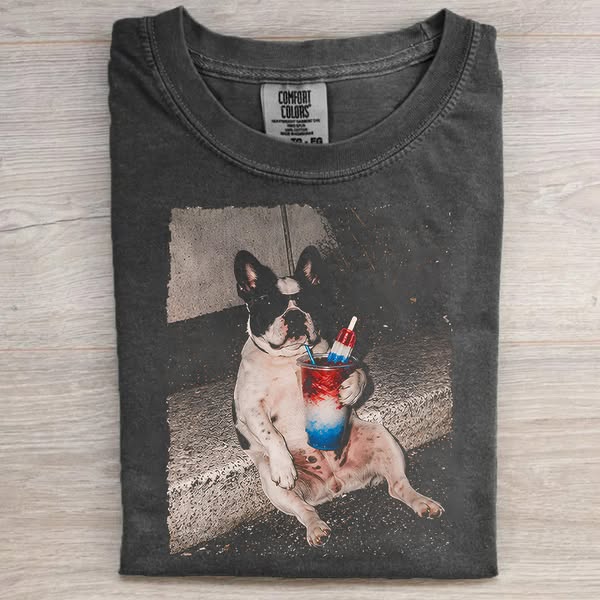 4th Of July French Bulldog Drinking T-shirt