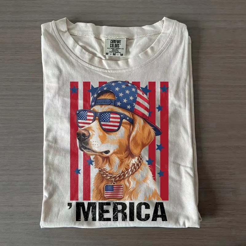 4th of July Golden Retriever T-shirt