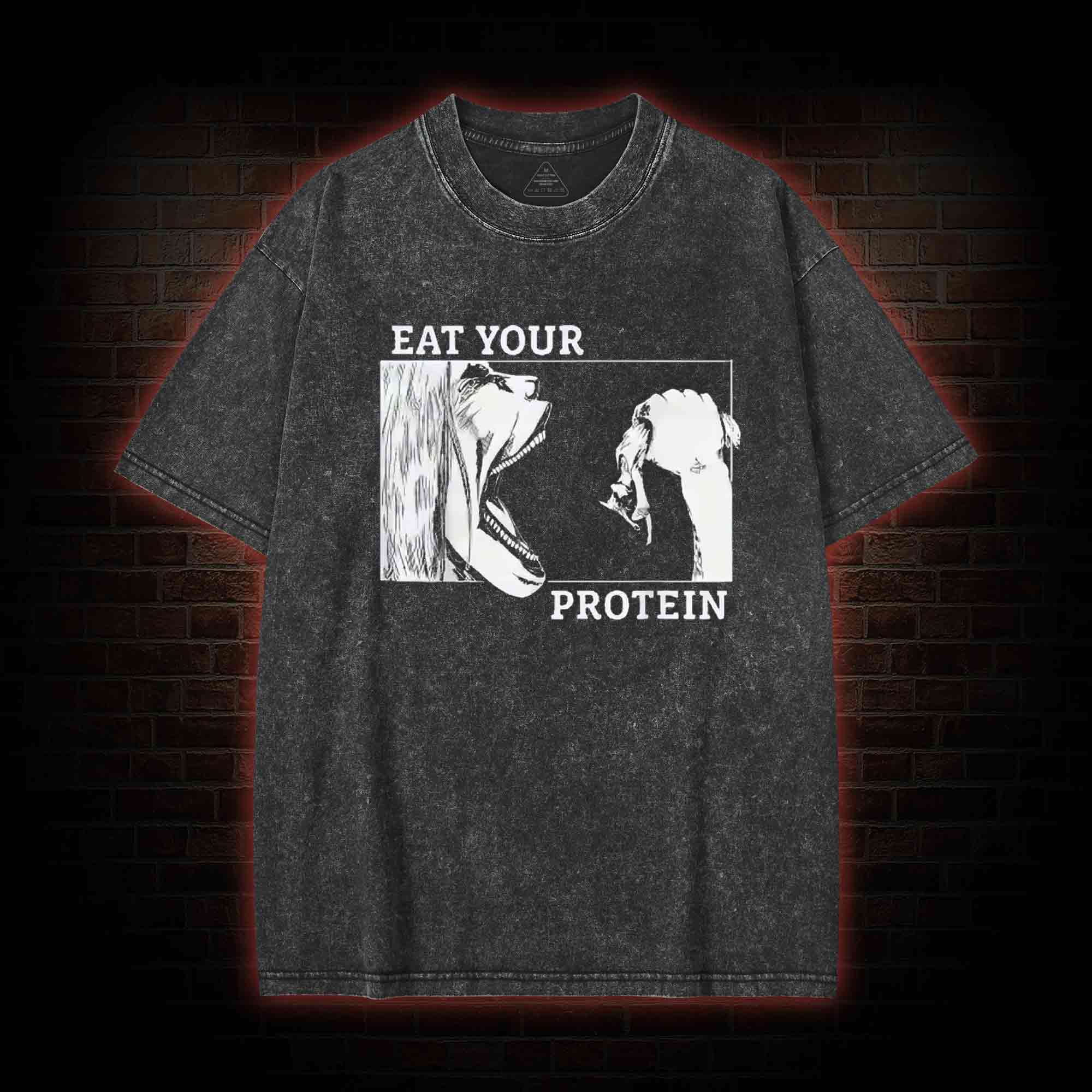 Eat Your Protein Washed T-shirt-LASPORTN