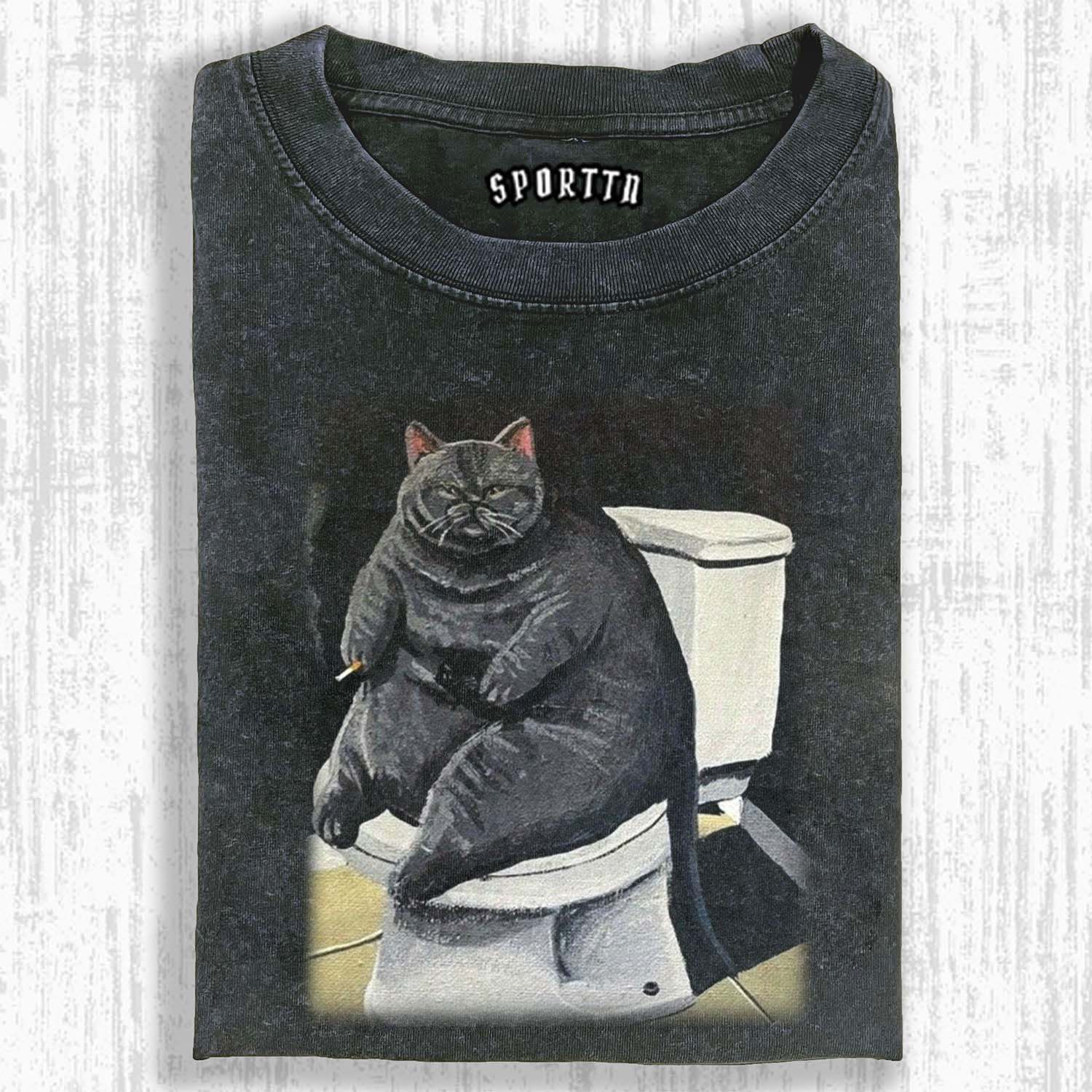 CAT'S LIFE ON THE TOILET T-SHIRT-LASPORTN