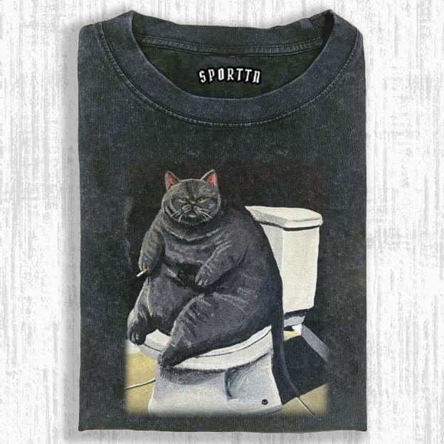 CAT'S LIFE ON THE TOILET T-SHIRT-LASPORTN