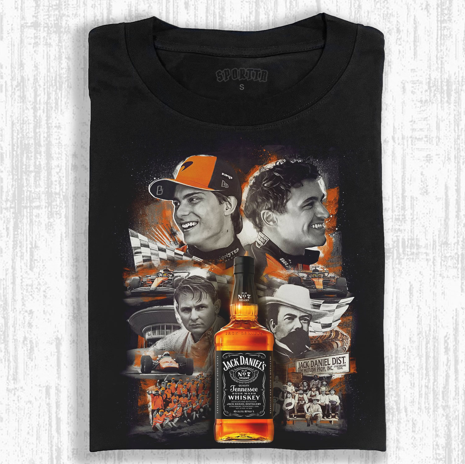F1JACK DANIEL'S AND RACING LEGENDS FUSION T-SHIRT-LASPORTN