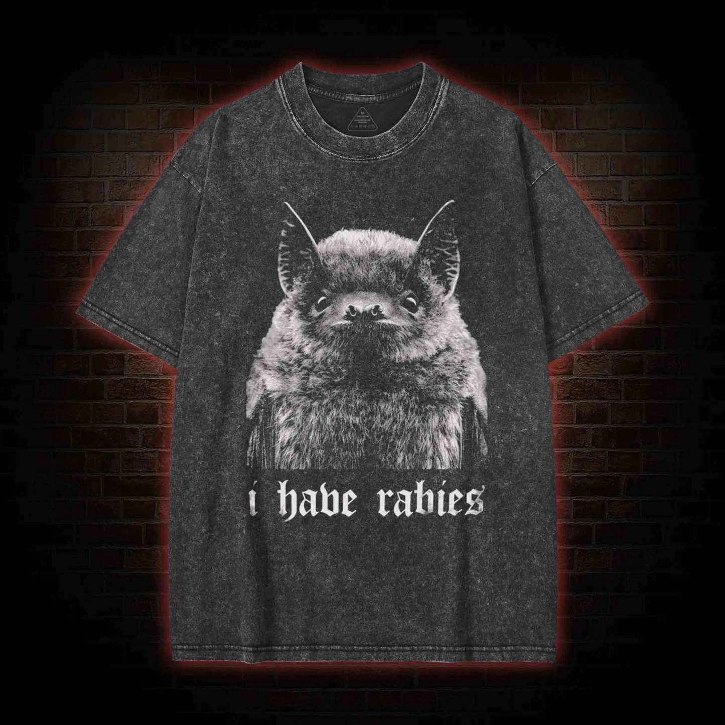 I Have Rabies Washed T-shirt-LASPORTN
