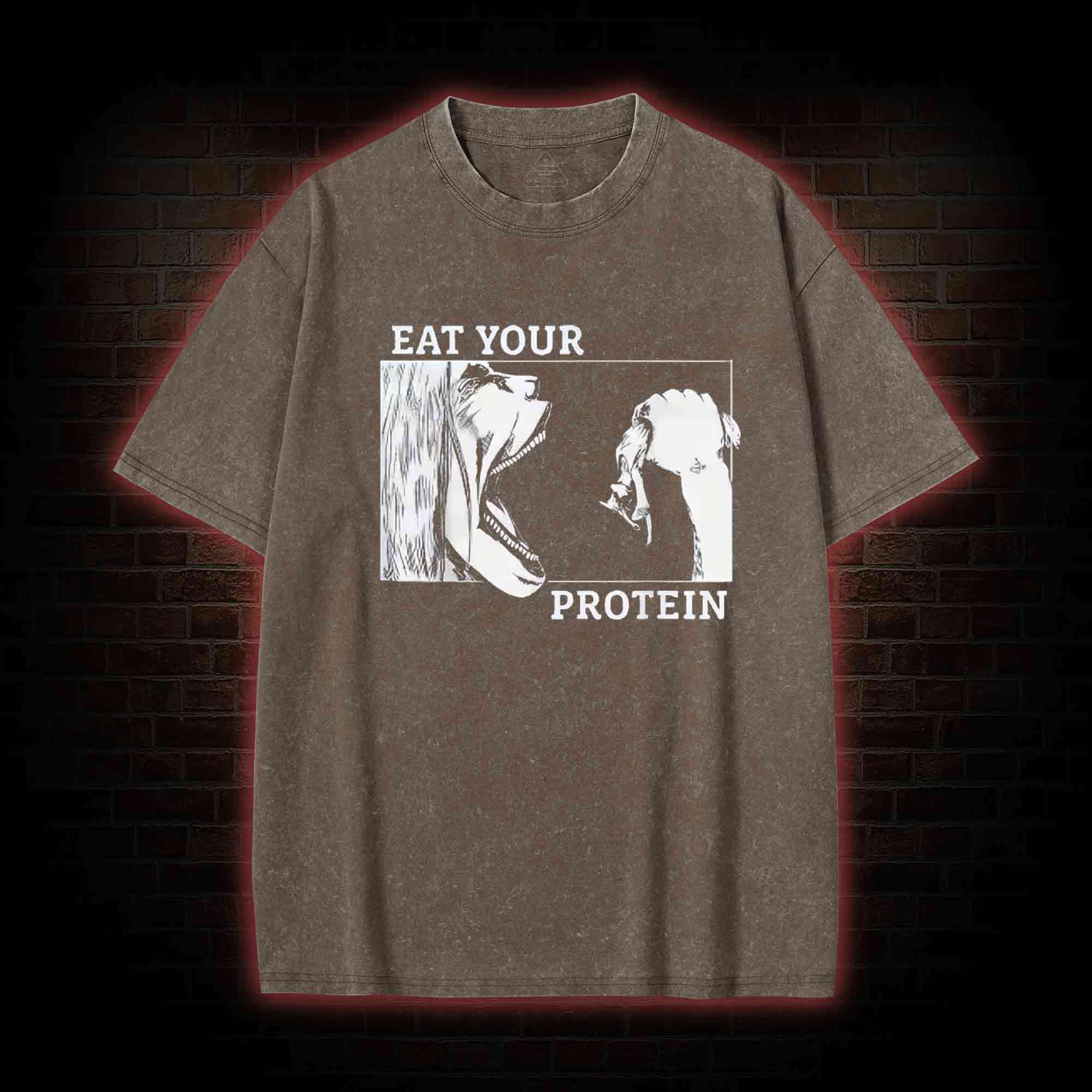 Eat Your Protein Washed T-shirt-LASPORTN