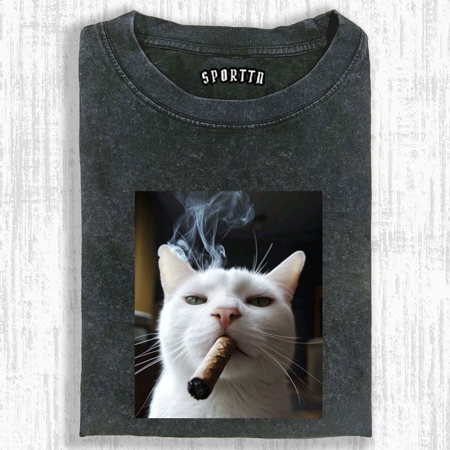 SMOKING GANGSTER CAT TEE-LASPORTN