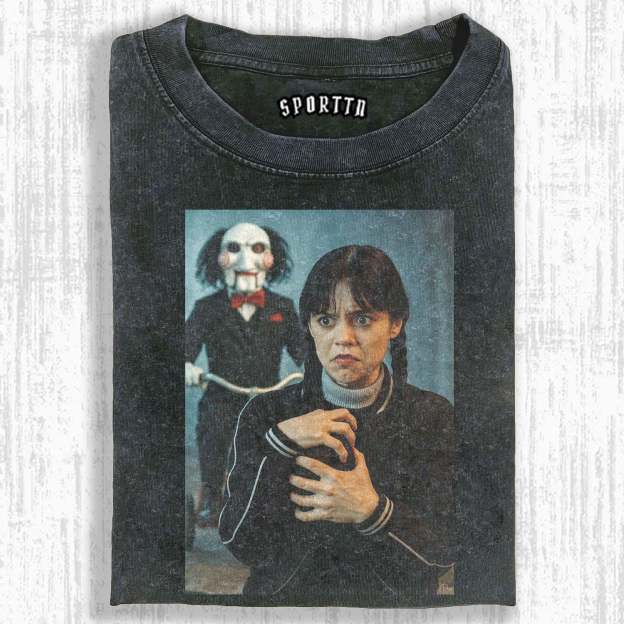 "WEDNESDAY S2 ADDAMS" THEMED V11 T-SHIRT-LASPORTN