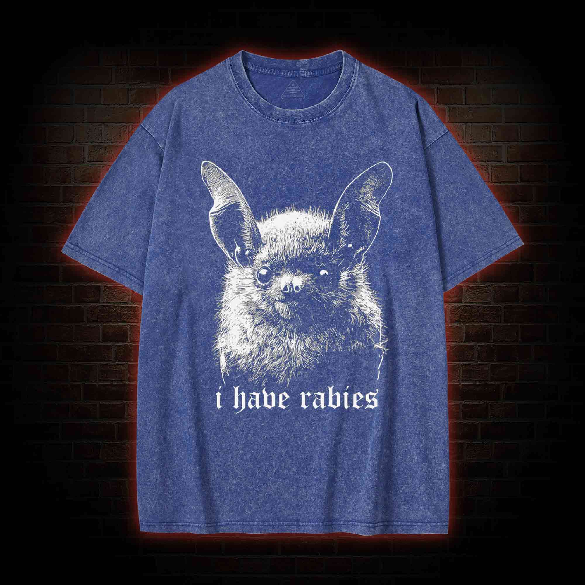 I Have Rabies Bat Washed T-shirt-LASPORTN