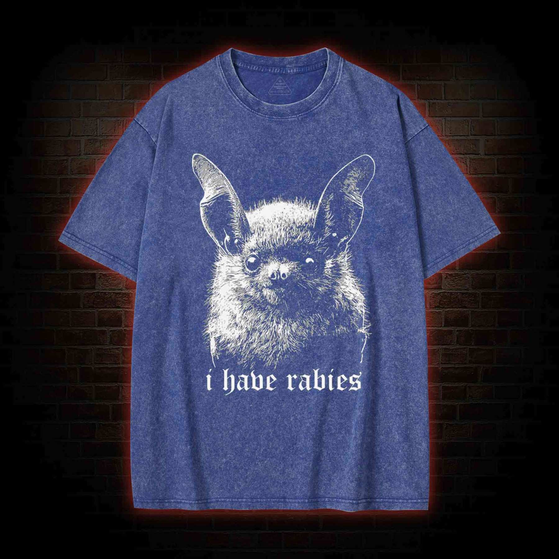 I Have Rabies Bat Washed T-shirt-LASPORTN